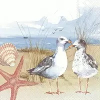 Servilleta decoupage Seagulls at the beach