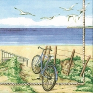 Servilleta decoupage Beach bicycle