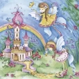 Servilleta decoupage Fairies with castle