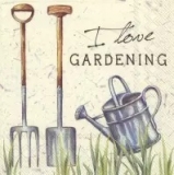 Servilleta decoupage I love gardening 25x25