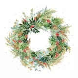 Servilleta decoupage Christmas  hill wreath